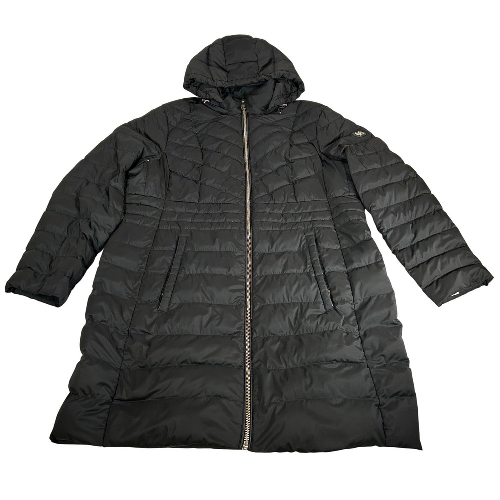 Michael Michael Kors Womens XXL Black Ultra Light Weight Down Fill Puffer Coat